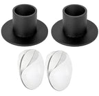 2 Pcs Black Iron Candle Holder with 2 Pcs Double Sided Tape for Dinning, Taper Candles, Wedding and Party Decoration (Black)