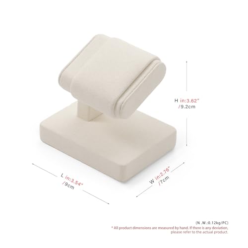 Microfiber Watch Display Stand T-bar Watch Stand Holder Organizer For Men And Women Wristwatch, Bracelet,Storage Display Rack (White) - color: Beige, size: 1 Slot