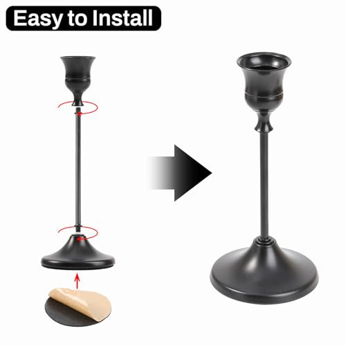 Candlestick Holders, 4PCS Taper Candle Holder for Candlesticks, Black Candle Holders for Table Centerpiece, Wedding, Party - color: Black, size: 4pcs