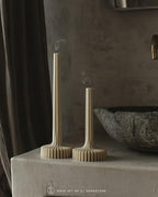 LAWA Set of 2 Vase Candle - Beautiful Handmade Pillar Unscented Soy Wax Elegant Aesthetic Candle Housewarming Gift Home Room Shelf Decor Idea Sandstone - color: Sandstone