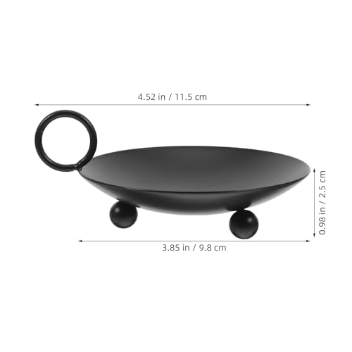 VILLCASE Iron Candle Holder Plate, Decorative Pillar Candle Tray Stand - Vintage Round Candlestick for Romantic Dinner Wedding Home Decor Religious Ceremonies, Black - color: Black