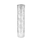 WGVI Hurricane Candle Holder Sleeve, W: 4", Ht: 16", Silver Speckled Glass Cylinder Open Both Ends, Chimney Tube Shade, 1 Piece - size: 4x16"H