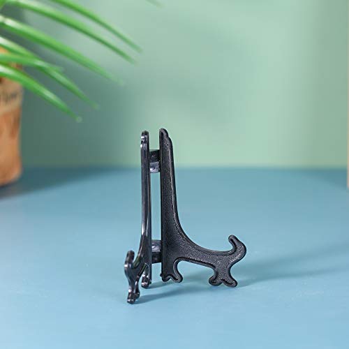 Artliving 4" Black Plastic Stand Cookie Holder Display Stand Place Card Holder Display Easels at Weddings, Birthday Party(24 Pack) - color: Black, size: 4inch(24piece)