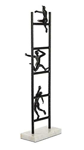 Deco 79 Black Metal Contemporary Sculpture, Geometric,5" L x 9" W x 27" H - size: 5"L x 9"W x 27"H