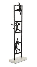 Deco 79 Black Metal Contemporary Sculpture, Geometric,5" L x 9" W x 27" H - size: 5"L x 9"W x 27"H