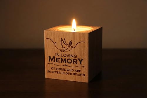 10 Pcs Wooden Memorial Candle Holder – in Loving Memory Gift, Sympathy Gift for Loss of a Loved One, Remembrance and Bereavement Gift, Celebration of Life Decor (Bird)