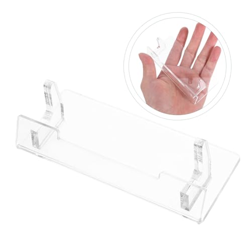 TEHAUX Transparent Acrylic Tablet Holder Minimalist Display Stand for Mobile Phones and Game Consoles for Office Desk and Home Decor Sturdy and Portable Design