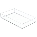 iDesign Clear Drawer Organizer, Plastic Tray for Makeup Storage on Bathroom Vanity, Dresser or Desk - size: XL