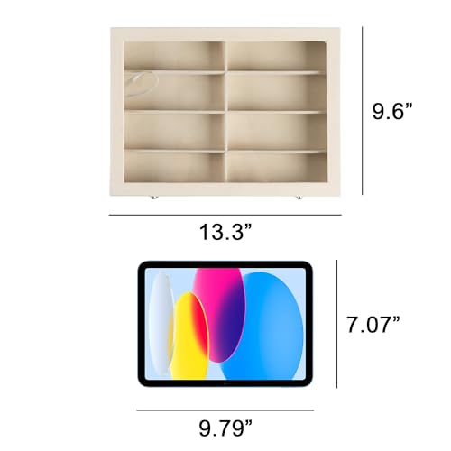 Frebeauty Sunglass Organizer,Velvet Glasses Organizer,8-Slot Sunglasses Tray with Clear Lid,Men's/Women's Sunglasses Box,Sunglass Case,13.3 x 9.6 x 2.2 Inches,Eyeglass/Eyewear Display Tray(Grey) - color: Grey, style: With Lid