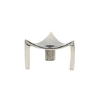 Bloomingville Metal Triangular Footed Taper Holder, Nickel Finish