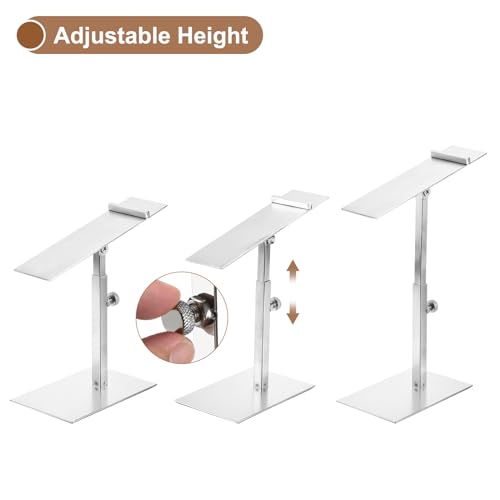 uxcell Shoe Display Stand 2 Pack Adjustable Height High Heel Shoe Risers Metal Shoe Rack Holder for Home Retail Store Supplies - Silver - color: Silver