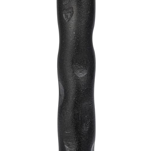 Creative Co-Op Wide Decorative Hand-Forged Metal Taper Holder, Black - size: 5" Round x 20"H