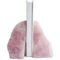 Heavy Duty Rose Quartz Bookends - Decorative Stone Book Ends 3-4 Lbs, for Office Home Decor, Large Book Holder Gift (1 Pair, 4-6.5" Height with Non-Slip Bumpers) - size: 3-4LBS