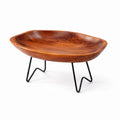 Teak Wood Multi-Purpose Catchall Tray – 12.8" Live Edge Decorative Organizer for Keys, Jewelry & Coffee Table Decor