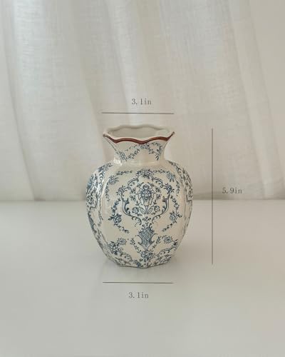 Vintage Chinoiserie Ceramic Vase, Porcelain Decorative Flower Vase for Centerpiece Living Room Table Shelf, Retro Country Decor - color: Retro, size: Small