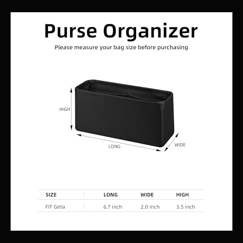 DGAZ Silk Purse Organizer Insert For Hermes Geta bags，Silky Smooth Bag Organizer，Luxury Handbag & Tote Shaper(Black) - color: Black