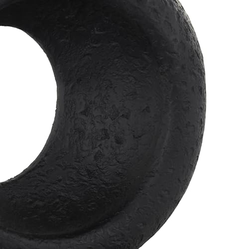 Deco 79 Polystone Geometric Decorative Sculpture Textured Cutout Ring Home Decor Statue with Block Base, Accent Figurine 10" x 5" x 14", Black - size: 10" x 5" x 14"