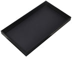 3-Piece 1 -Inch Deep Black Full Size Plastic Stackable Jewelry Tray 14 3/4" X 8 1/4" X 1"H - color: Black