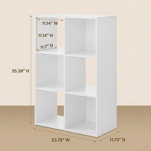 6-Cube Storage Rack, Equipped with Hardware Accessories and Installation Instructions. Suitable for Home and Office Can be Placed Horizontally or Vertically.