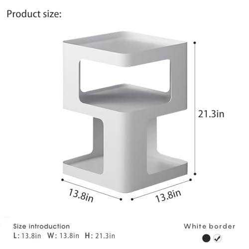 Modern Metal Side Table with Storage,Small End Table for Sofa & Couch,3-Tier Compact Nightstand for Small Spaces,White Bedside Tables for Living Room & Bedroom,No Assembly Required - color: White