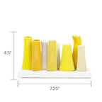 Chive - Pooley 2, Ceramic Flower Vase, 8-Tube Shape (Yellow) - color: Yellow