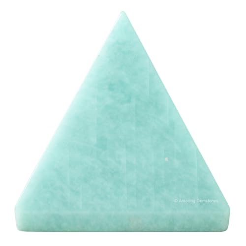 Amazing Gemstone Amazonite Pyramid Crystal Healing Stones - 2" Great Pyramid Figurine of Natural Stone Pyramid for Meditation, Reiki, Chakra Balancing and Crystal Pyramids Grid - color: Amazonite