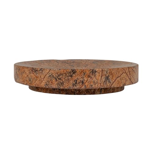 Creative Co-Op Marble Round Soapdish, Brown - color: Brown