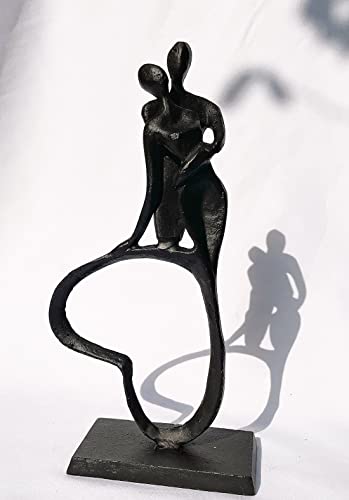Eternal Love Cast Iron Sculpture, Romantic Couple Statue, Modern Metal Art, Wedding Anniversary Engagement Valentine's Day Gift - style: Eternal Love