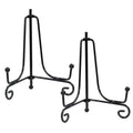 Hordion 2 Pack Plate Stand, 4 Inch Black Iron Easel Photo Display Stand Plate Holder for Picture Frame Book Tabletop Art Platter