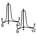Hordion 2 Pack Plate Stand, 4 Inch Black Iron Easel Photo Display Stand Plate Holder for Picture Frame Book Tabletop Art Platter