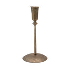 Creative Co-Op Hand-Forged Hammered Metal Taper, Antique Brass Finish Candle Holder - size: 4" Round x 8-3/4"H