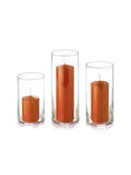 yummi Set of 36 Slim Pillars and Cylinder Vases - Sienna - color: Sienna
