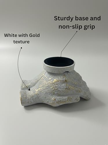 Caring Cupped Hands Shaped Decorative Hand Bowl -Cute Catch All Trinket Tray-Candy Dish Offering Stand-Home Decor Hand Jewellery Holder-Mother’s Day Birthday (White & Brown Textured) - color: White & Brown Textured