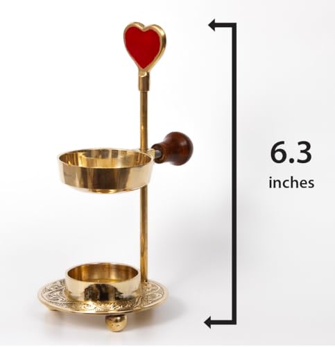 Heart-Shaped Incense Burner for Charcoal & Candles – Romantic Red Resin Holder for Home Fragrance, Aromatherapy & Gifts – Adjustable Design for Meditation & Spiritual Décor - color: Gold