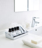Yamazaki Home Tower Space Saving Vanity Tray - 5.25" X 11.75" - Steel - color: White, size: 5.3" x 11.8" x 2"