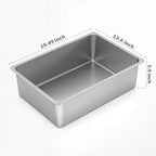Kirecoo Stainless Steel Cat Litter Box, Large Metal High Sided Cat Pan Box, Indoor Litter Tray, Non Stick, No Smell, Easy to Clean, Pet Toilet Supplies for Cats - size: 19.5*13.6*5.96