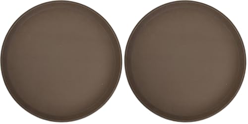Winco Round Fiberglass Tray with Non-Slip Surface, 14-Inch, Brown (Pack of 2) - color: Brown, size: 14" (Pack of 2)