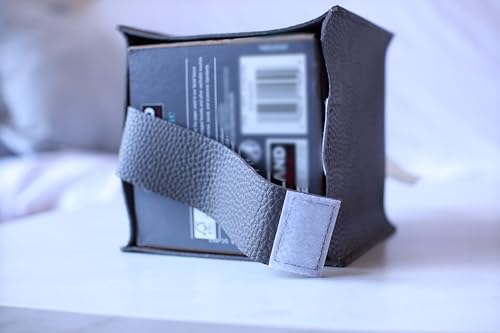 Tissue Box Cover Holder, Square with Bottom Belt by Carrot's Den - PU Leather Decorative Organizer for Tabletop, Bathroom, Car, Office (Light Blue) - color: Light Blue