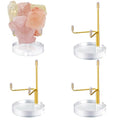 Suzile 4 Pcs Adjustable Metal Arm Display Stand Easel with Acrylic Base Rock Display Easel Holder Acrylic Crystal Clear Plate Stand for Geodes Mineral Agate(Gold,2 x 2 x 3.5 Inch) - color: Gold, size: 2 x 2 x 3.5 Inch