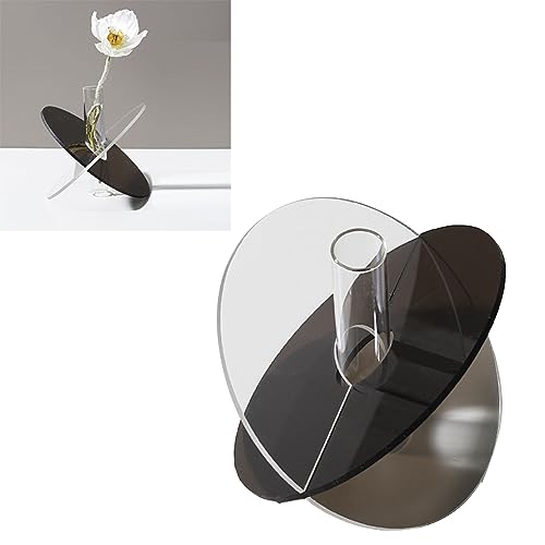 Acrylic Geometric Flower Vase Fine Detail Nordic Simulated Flower Vase Acrylic Geometric Minimalist Vase Decoration for Living Room Table Disc