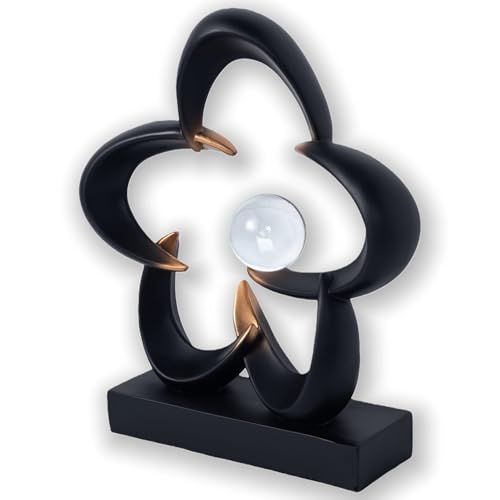 HODESumPure Abstract Art Sculpture Decorative Objects Home Decor Accents for Living Room tv Cabinet, Side Table, Bookshelf, Coffee Table, Dining Table Center Decor Items (Black) - color: Black