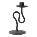 Creative Co-Op Metal Abstract Shaped Taper Candle Holder, Black - size: 3.75" Diameter x 6.5" H