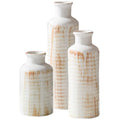 White Ceramic Vase Set of 3, Farmhouse Decor, Home Decorative Vase, Vases for Your Kitchen, Bedroom, Office, Living Room, Bathroom, & Shelf Centerpiece Table Decorations