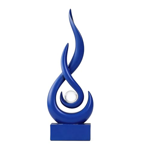 Modern Abstract Art Table Decoration,Resin Flame Statue Modern Centerpiece Ornaments for Living Room Great Gift Idea Home Decor,Collectibles (Pure Blue) - color: Pure Blue