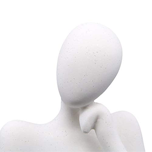 Asng Resin Thinker Style Abstract Sculpture Statue Collectible Figurines Home Office Bookshelf Desktop Decor (White,Left, Large) - color: White,left, size: Large