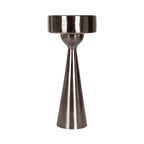 Kate and Laurel Solbrett Modern Sophisticated Metal Drink Table, 10 x 10 x 22, Gunmetal, Contemporary Mini Pedestal Table with Unique Sculptural Design for Use as Indoor Plant Stand - color: Pewter