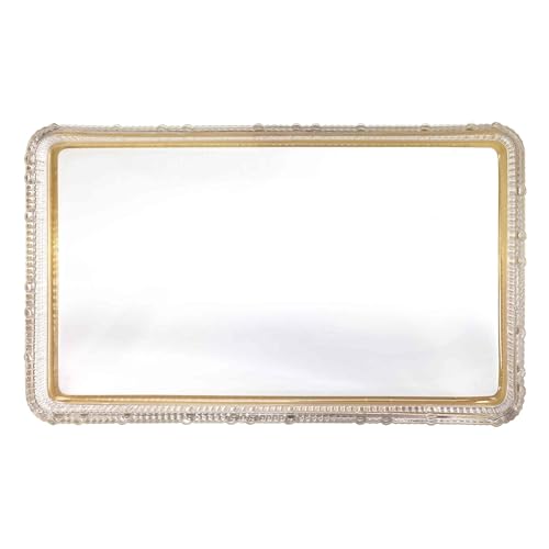 Nicole Miller - Vanity Tray, Glass Countertop Accessories, Dorm Room Essentials (Louise Collection, Clear) - size: 40" x 28" x 5"