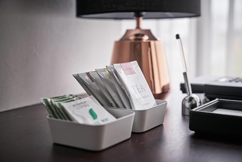 Yamazaki Home Tower Space Saving Vanity Tray - 3.5" X 3.5" - Steel - color: White, size: 3.5" x 3.5" x 1.6"