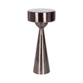 Kate and Laurel Solbrett Modern Sophisticated Metal Drink Table, 10 x 10 x 22, Gunmetal, Contemporary Mini Pedestal Table with Unique Sculptural Design for Use as Indoor Plant Stand - color: Pewter