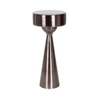 Kate and Laurel Solbrett Modern Sophisticated Metal Drink Table, 10 x 10 x 22, Gunmetal, Contemporary Mini Pedestal Table with Unique Sculptural Design for Use as Indoor Plant Stand - color: Pewter